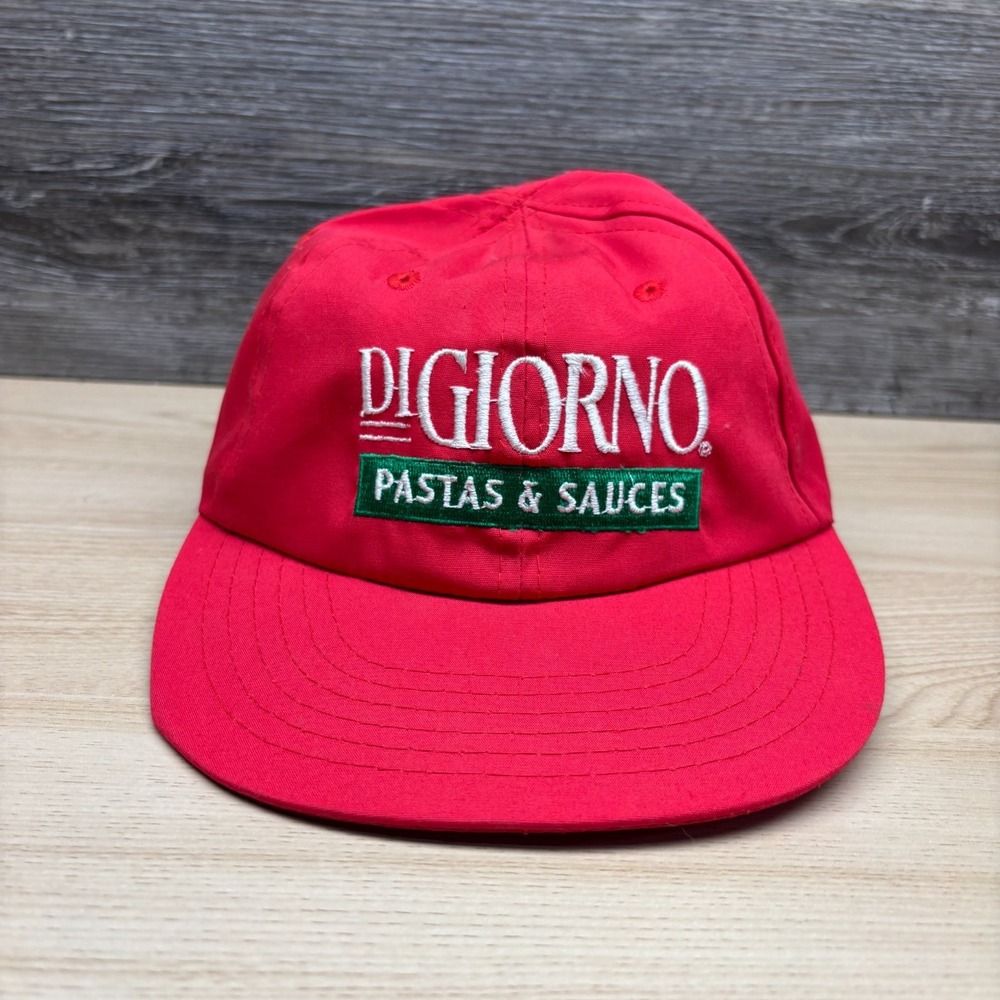 Vintage DiGiorno Hat Cap Snap Back Red Green Logo Pizza Mens